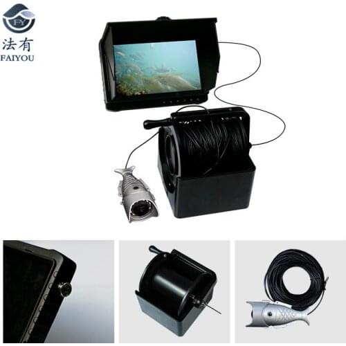 20M 2MP Fish Finder Underwater Fishing Camera 170 Degree Lens 7" Video Monitor IR 12pcs LED 4500mah Battery Suupport 128G