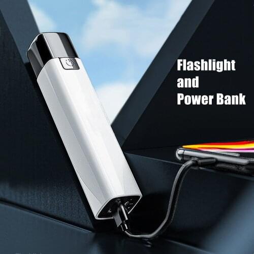 Portable Mini Power Bank Powerful USB Rechargeable LED Flashlight Tactical Torch Built-in Battery Waterproof Lamp Bright Lantern