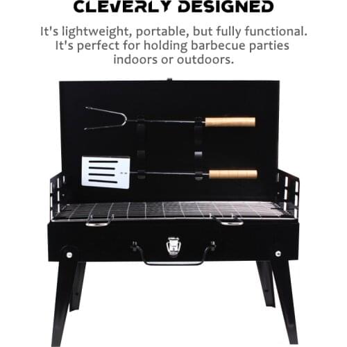 Portable BBQ Grill Folding Charcoal Grill Outdoor Stainless Steel BBQ Grill Camping Cooking Picnic Barbecue Tools portable grill