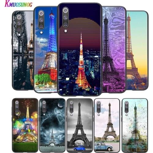 Romantic Eiffel For Xiaomi Mi 8 9 10 11 10i 11i 10 10Pro 11Pro CC9 A3 9T 10T Lite Pro Se Ultra 5G Black Silicone Soft Phone Case