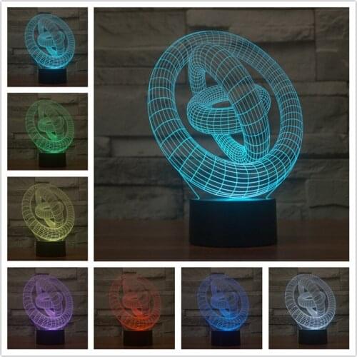 Touch Control 3D illusion Night 7 Colors Change USB LED Desk Table Light Lamp Night Light For Children Table Lamp