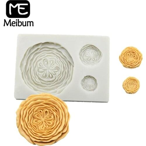 Meibum Austin Rose Gum Paste Sugar Craft Fondant Cake Mold Wedding Party 3D Flower Petal Pattern Silicone Decorating Mould