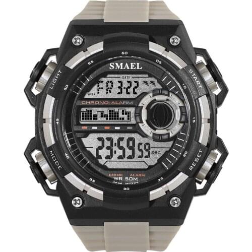 Sport Quartz Digital Watches Male Watch SMAEL Sport Watch for Men Waterproof Relojes Hombre1385C White Digital Military Watches
