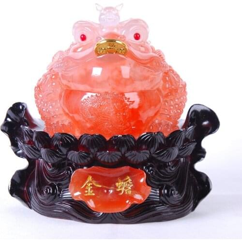 Toad satisfied Choi , resin imitation jade ornaments business gifts , Lucky evil , imitation mahogany , jade cabbage unicorn