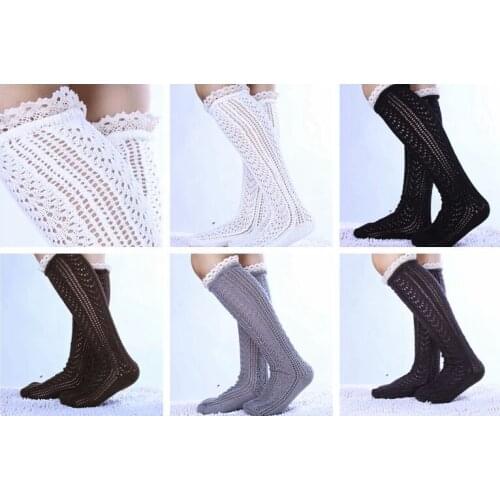 Women Lace openwork stockings Knitted Boot Cuffs Toppers Boot Crochet booty Gaiters 15pairs/lot #3873