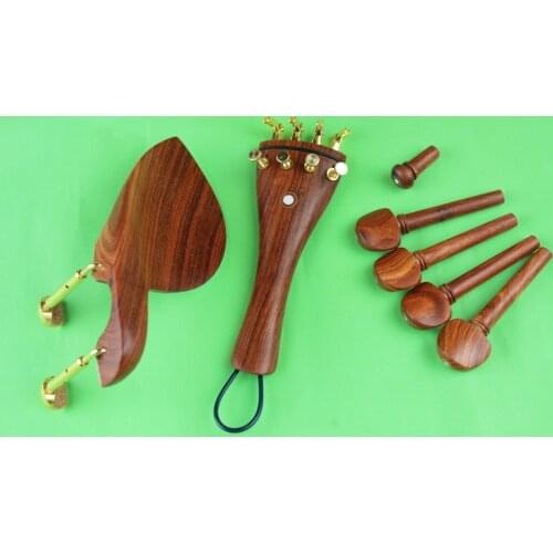 1 set top rose wood Viola parts accessories, tailpiece, chinrest, pegs, endpin