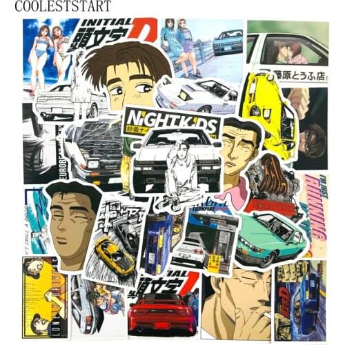 10/50Pcs Initial D Stickers Japanese Classic Anime For Laptop Moto Skateboard Luggage Refrigerator Notebook Laptop Toy For Kids