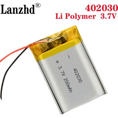 10PCS 402030 3.7v 200mAh li-ion Lipo cells Lithium Li-Po Polymer Rechargeable Battery For Bluetooth GPS MP3 MP4 Recorder