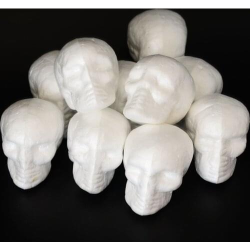 10 Pcs Polystyrene Styrofoam Foam Skull White Craft Balls for DIY Hallowmas