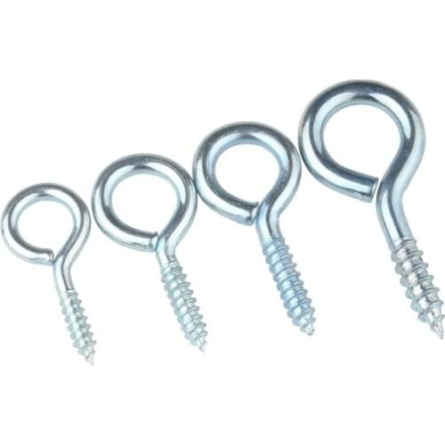 100pcs/Pack Light Hook Ring Screw Sheep Eye Hook Screws Wood Self-tapping Screw Hooking