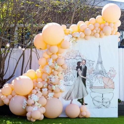 139pcs Pastel Matte Cream Peach Balloons Garland arch Kit Wedding Birthday Baby Shower Party Anniversary Decorations Balloons