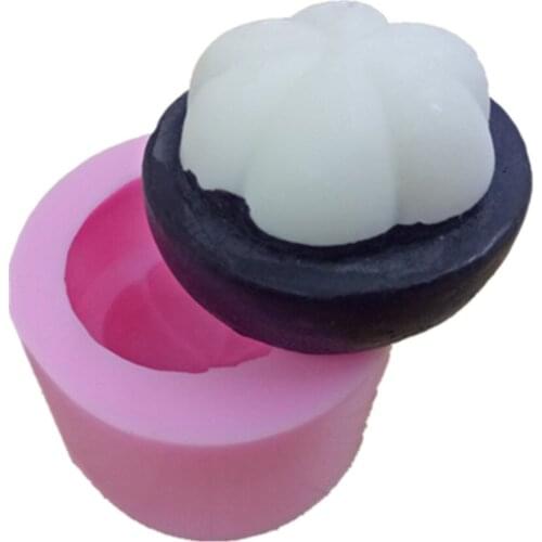 3D Mangosteen Soap Molds Mould Candle Wax Melt Mold Chocolate Cake Baking Tools Fruit Silicone Mold for Soap Candle Making