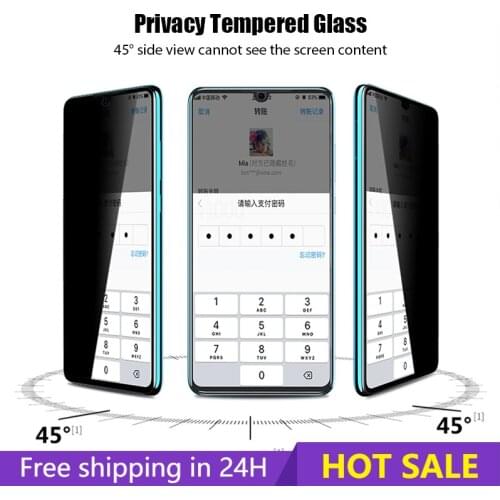 Privacy Anti Glare Tempered Glass for Huawei Nova 5T 6 SE 7 7i 8 SE Anti Spy Screen Protector on Huawei Y9 Prime 2019 Y5 Y6 Y7