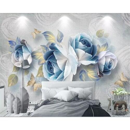 Beibehang wallpaper for walls 3 d wall paper for kids room Custom embossed rose European floral wallpaper wallpaper bedroom wall