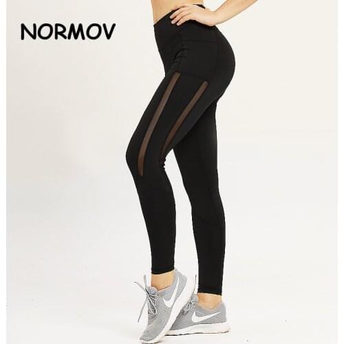 NORMOV Seamless Women Fitness Leggings Push Up Women High Waist Pocket Workout Leggins Fashion Casual Leggings Side Lace Leggins
