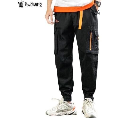 Trend Style Men Casual Pants New Mens Fashion Wild Full Length Pants High Street Multi-Pocket Cargo Pants Male