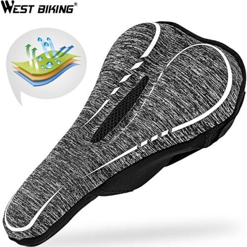 WEST BIKING Gray Bicycle Saddle Covers Lycra Ice Anti- slip Bike Seat Cushion Cover Road MTB Cycling Bike Seat Saddle Case