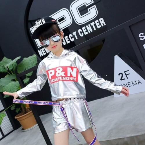 Childrens Hip Hop Clothes for Boys Girl Long Sleeve Jazz Modern Dance Costumes Fashion Street Dance Performance Party Clothes