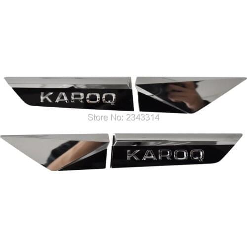 For Skoda Karoq Kodiaq 2017-2020 ABS Car Door Side Wing Fender Emblem Badge Stickers Original Exterior Car Styling Accessories