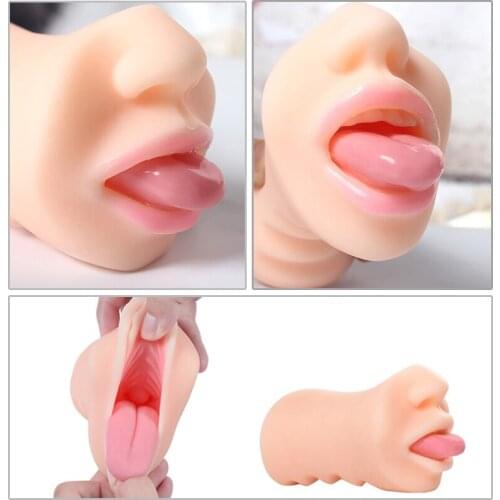 Erotic Soft Deep Throat Male Masturbator Vagina Realistic Oral Sex Blowjob Masturbation Cup Pocket Pussy Toys for Adult