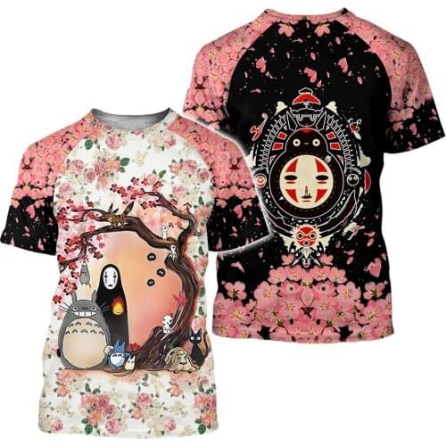 Anime Studio Ghibli spirited away 3D Printed men t shirt Totoro Harajuku Short sleeve shirt Summer street Casual Unisex tshirt