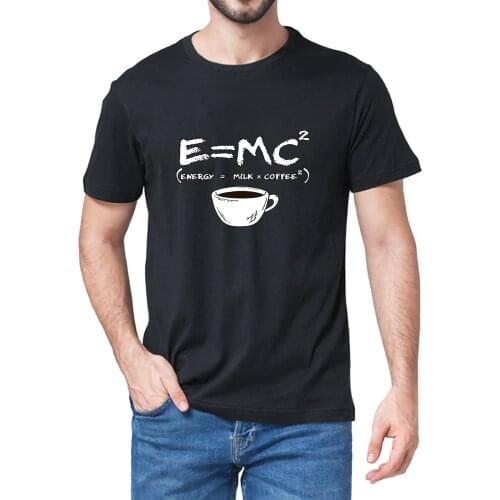 Unisex 100% E=Mc2 Energy Boost Graphic Coffee Lovers Tee Music History Mens Novelty Oversized T-Shirt Women Casual Streetwear