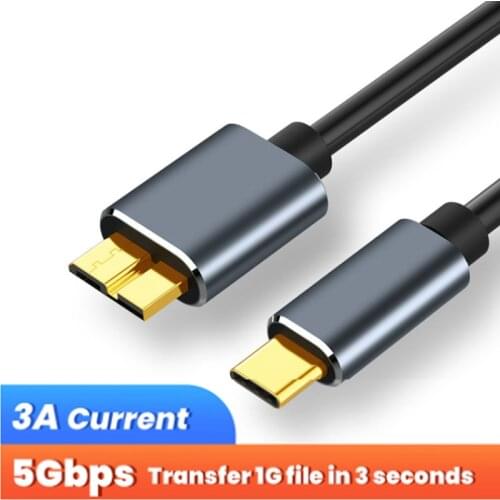 USB Type C To Micro B 3.0 Cable Connector For HDD SSD External Hard Drive Disk Smartphone MacBook PC Micro B Cable Data 5Gbp/s