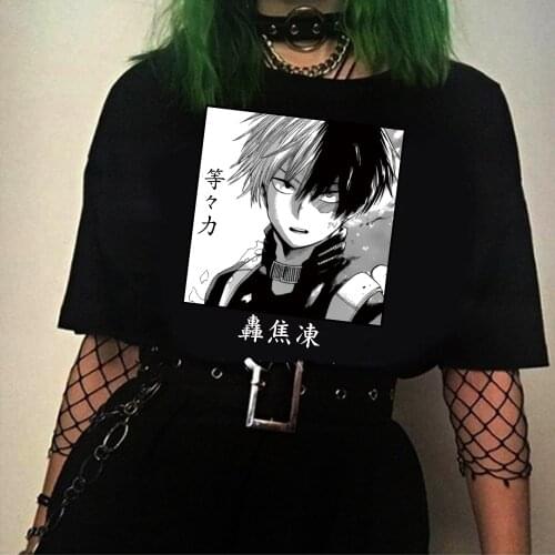 Japanese Anime My Hero Academia Shoto Todoroki Graphic Women Men Streetswear T Shirt