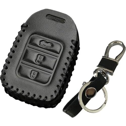YOLU Gnuine Leather Key Chain Ring Cover Case Fit for Honda Cr-V Civic Key Holder