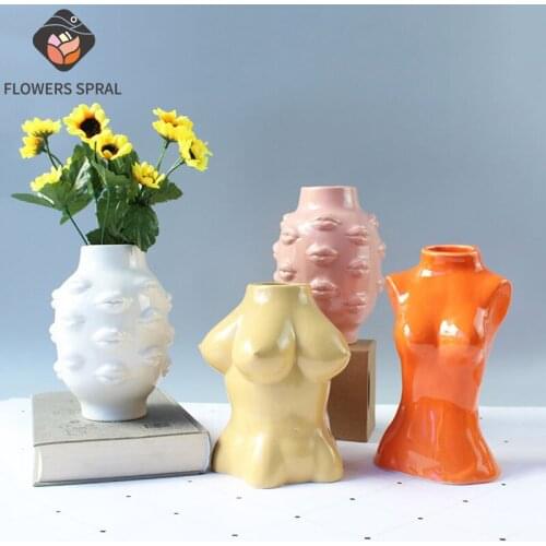 Nordic Ceramic Vase Home Decoration Vase Room Cafe Living Room Decoration Desktop Crafts Vase Art Deco Ceramic Vase Gift