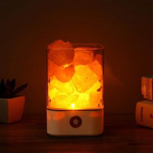 USB Crystal Light Natural Himalayan Salt Lamp Led Lamp Air Purifier Mood Creator Indoor Warm Light Table Lamp Bedroom Lava Lamp