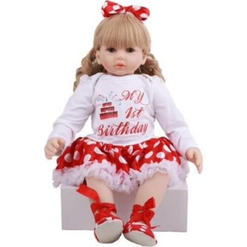 60cm soft silicone Doll Soft Silicone Reborn Doll newborn lifelike bebes Reborn Doll curly hair childrens festival gift