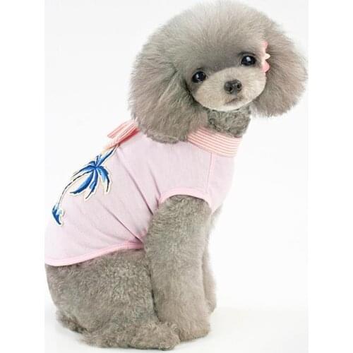 Cute Small Dog Shirt Creative Palm Tree Fashion Pet T Shirt Sleeveless New Summer Puppy Jumpsuit with Tie Pet Dogs Clothes