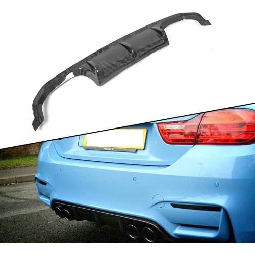 MP 1pcs Real Carbon Fiber Rear Bumper Diffuser Lip Cover Extension Bodykit For BMW 3 4 Series F80 M3 F82 M4 2015-2019 16 18 20