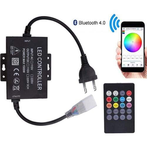 Music Bluetooth Controller Dimmer 750W 1500W IOS/Android App controller US 110V EU AU UK 220V For 5050 LED Strip Neon Light