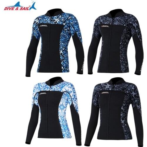 New Men Women 1.5MM Neoprene Wetsuit Jacket Long Sleeve Jacket To Keep Warm And Sunscreen Swimming Snorkeling Surfing Wetsuit