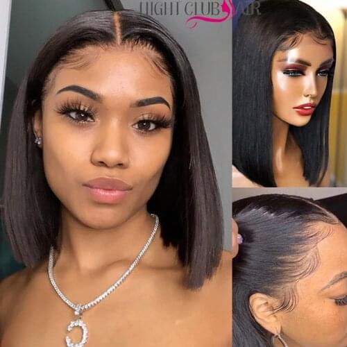 Human Hair Lace Wigs Short Bob Lace Front Wig Brazilian Pre Plucked Frontal Wig