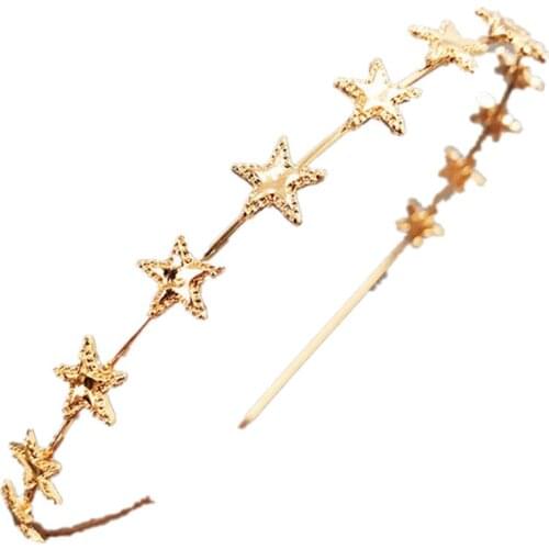 Metal Star Womens Hair Ties Fashion Korean Style Simple Elegant Womens Hair Head Casual Party Fashion Vintage Girls Headband