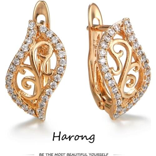 Luxury Golden Leaf Carved Copper Earrings Inlaid With Crystal Shiny Women Luxury Jewelry Aesthetic Stud Earrings For Woman Gift