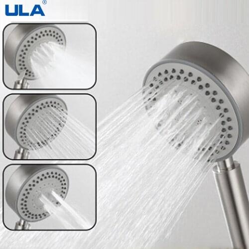 ULA Handheld Shower Head Set High Pressure 3 Function Adjustable Bath Shower Jets Removable Filter with Hose Water Saving