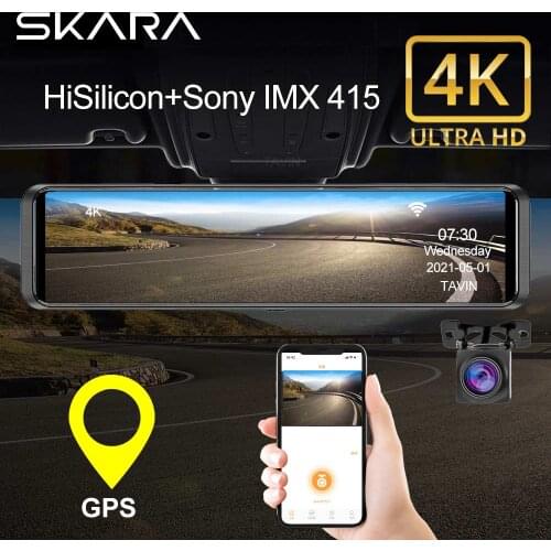 12" Dash cam 4K 3840*2160P Car DVR Sony IMX415 Rear View Mirror GPS Camera 1080P Car Camera Video Recorder Parking Monitor