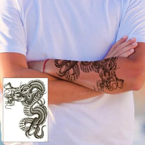 Chinese Dragon Fake tattoo Water Transfer Waterproof Temporary Sticker Women Men sexy Beauty Body Art Cool Stuff Cheap fine