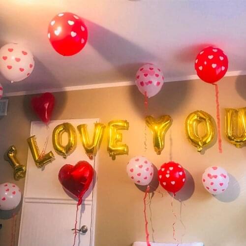 1set Red Heart Balloons Foil Balloons Valentines Day Ballons Birthday Party Decorations Kids Adult Wedding Love Balloon Globos