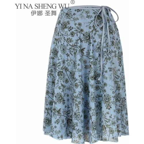 Professional Adult Belt Long Chiffon Skirt Elegant Comfortable Ballet Skirt Women Ballet Dress Ballerina Dance Stage Costumes