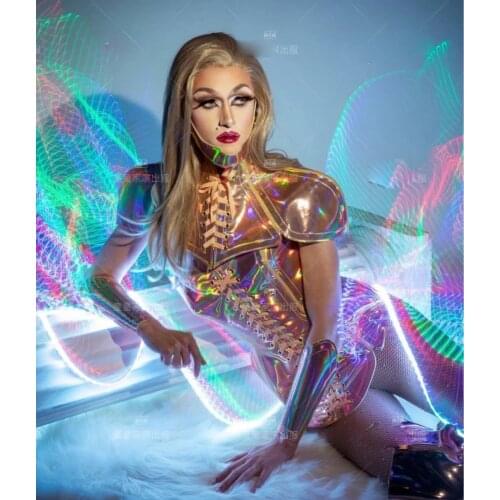 Cosplay Women Sexy party stage show Golden technology armor bar gogo costumes nightclub ds sci-fi costumes future bodysuit