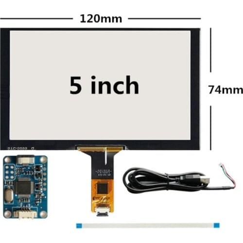 5 inch 120mm*74mm Raspberry Pi GPS navigation Capacitive Touch Digitizer Touch screen panel Glass USB Driver board