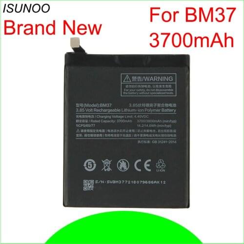 5pcs/lot BM37 Battery For Xiaomi Xiao mi Mi 5s plus Mi5s plus 3700mAh Mobile Phone Batteries