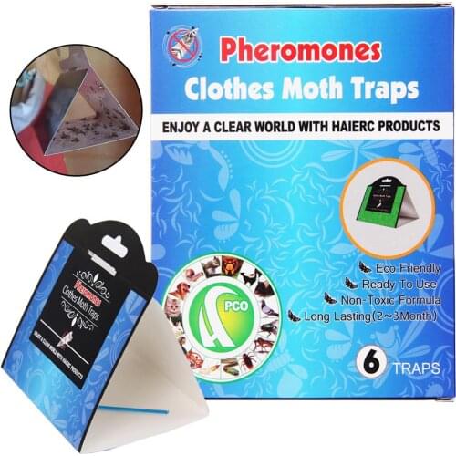 6PCS Insect repellent Moth Traps Sticky Pheromone Moth Repellent Killer Insect Catcher for Home Kitchen Closet