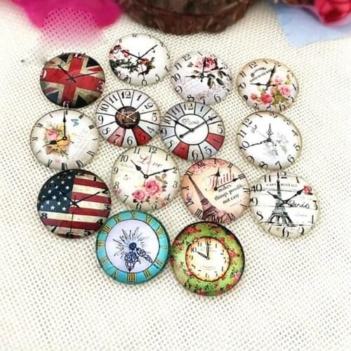 MIix Retro Clock Time Gem Charm Snap Button Jewelry DIY 18MM Glass Button Snap Bracelet Necklace Jewelry Women Gift
