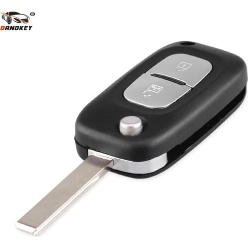Dandkey 2 Buttons Flip Folding Remote Key Shell Fob Case Cover For Renault Clio Megane Kangoo Modus With HU83 Blade
